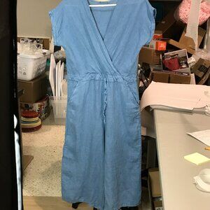 Alexandre Laurent Paris Blue Linen Jumpsuit Size M